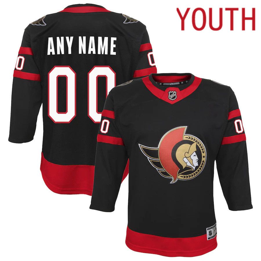 Youth Ottawa Senators Black Home Custom Premier NHL Jersey->youth nhl jersey->Youth Jersey